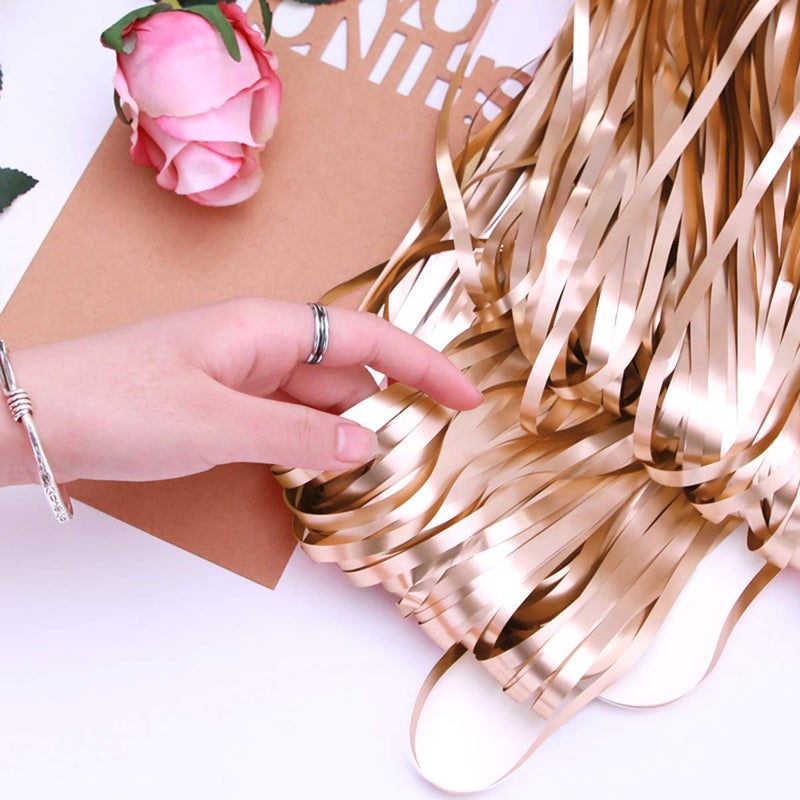 CCINEE Metallic Tinsel Champagne 2 Packs of 3ftX8ft Foil Fringe Curtains for Birthday Party Photo Backdrop Decoration by CCINEE - Image 4